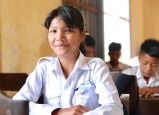 Srey Neang Saisok, aged 13, is in year 8 of her school in the village of Ta Theav in central Cambodia.  