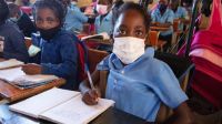 Eight-year-old Shelcia Ananias is a keen student who wants to become a doctor. Matola, Mozambique.