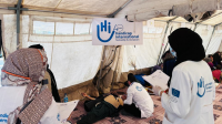 HI teams work in a camp for internally displaced people, Herat City Hospital